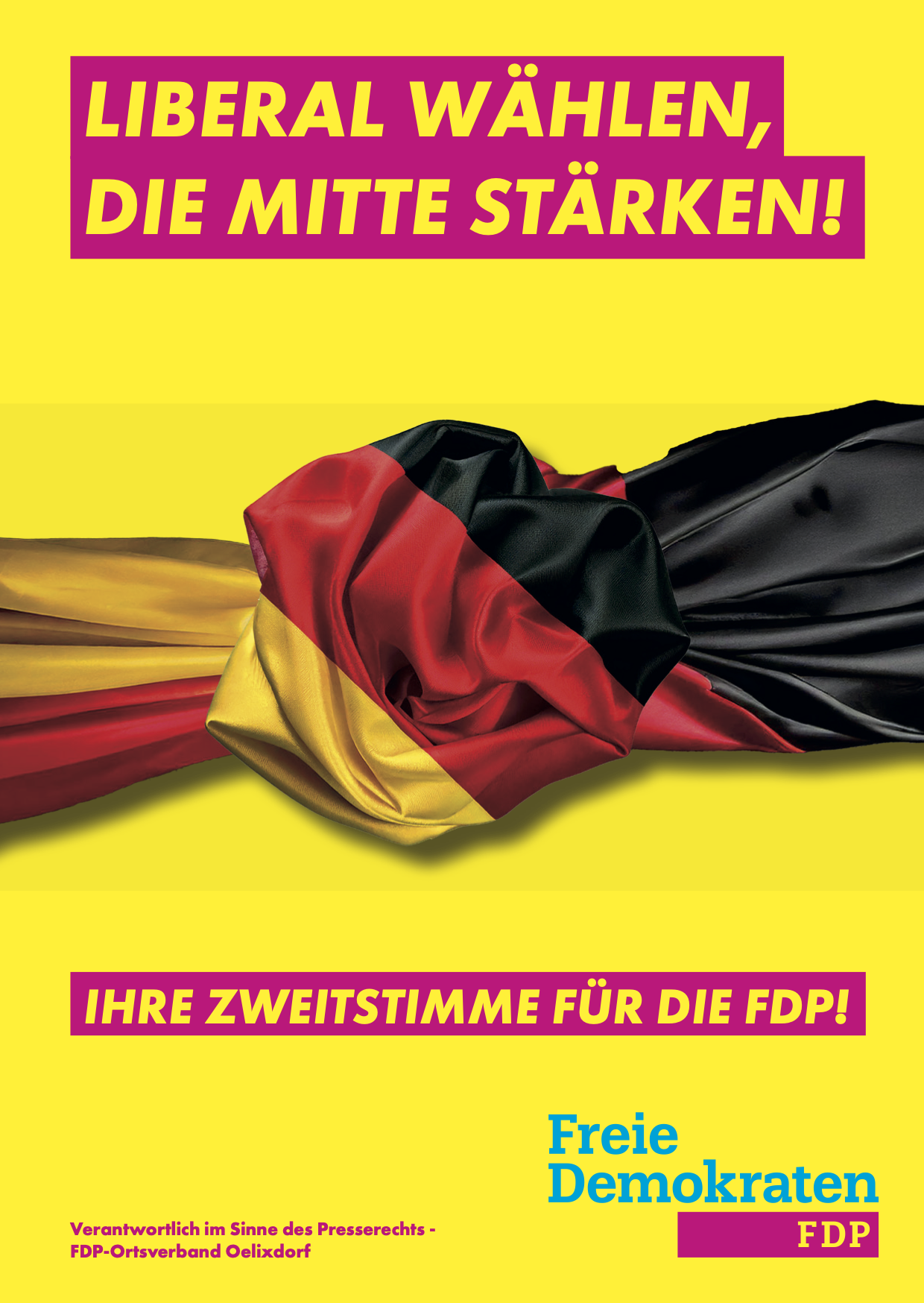FDP Oelixdorf wirbt liberale Werte und die Stärkung der politischen Mitte.